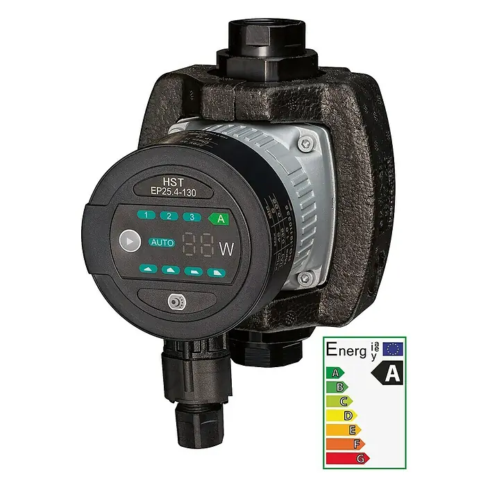 HST_Austria Hocheffizienzpumpe 130 - Förderhöhe: 4 m, Max. Fördermenge: 2,5 m³/h, Einbaulänge: 130 mm, 5 - 22 W