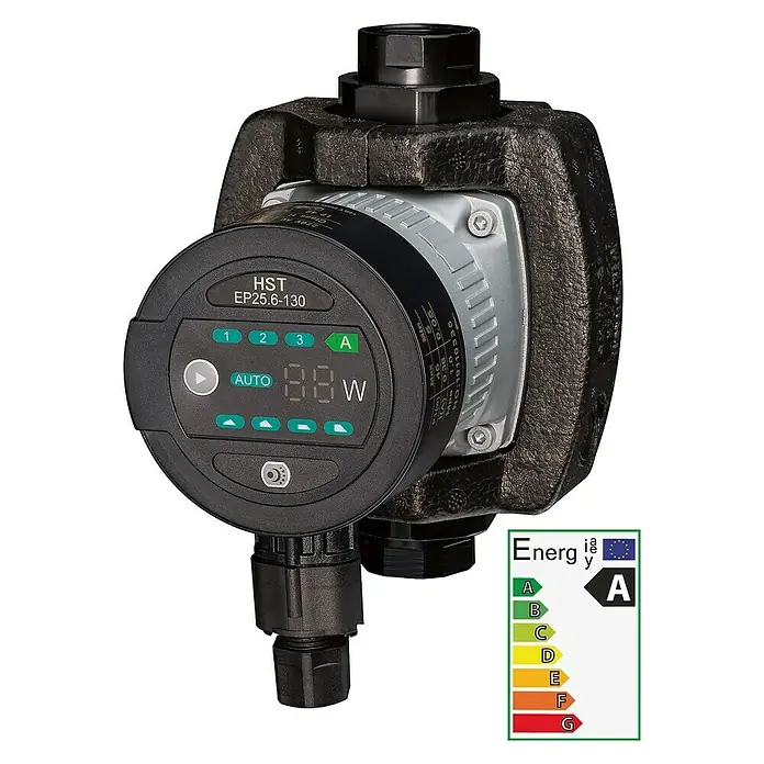 HST_Austria Hocheffizienzpumpe 130 - Förderhöhe: 6 m, Max. Fördermenge: 3,2 m³/h, Einbaulänge: 130 mm, 5 - 45 W