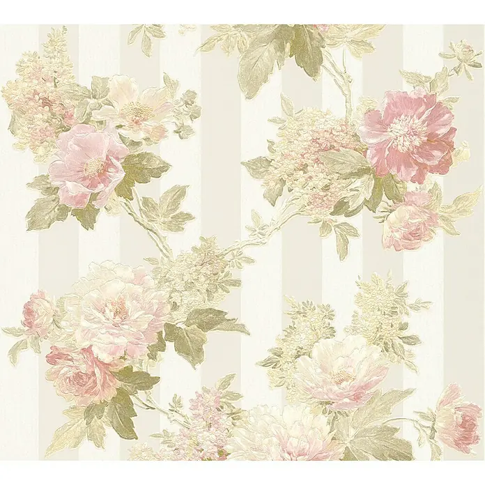 AS Creation Romantico Vliestapete Blüten - Rosé, Floral, 10,05 x 0,53 m - Detailaufnahme