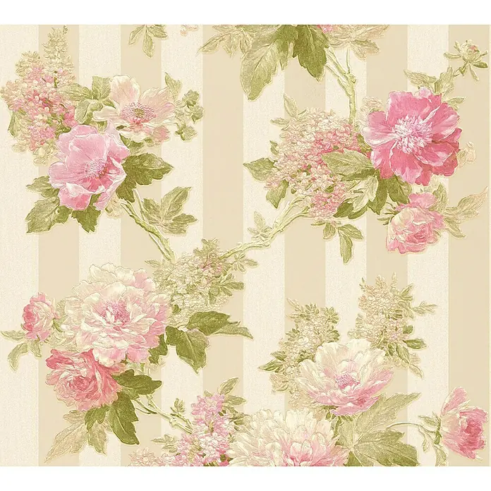 AS Creation Romantico Vliestapete Blüten - Pink, Floral, 10,05 x 0,53 m - Detailaufnahme