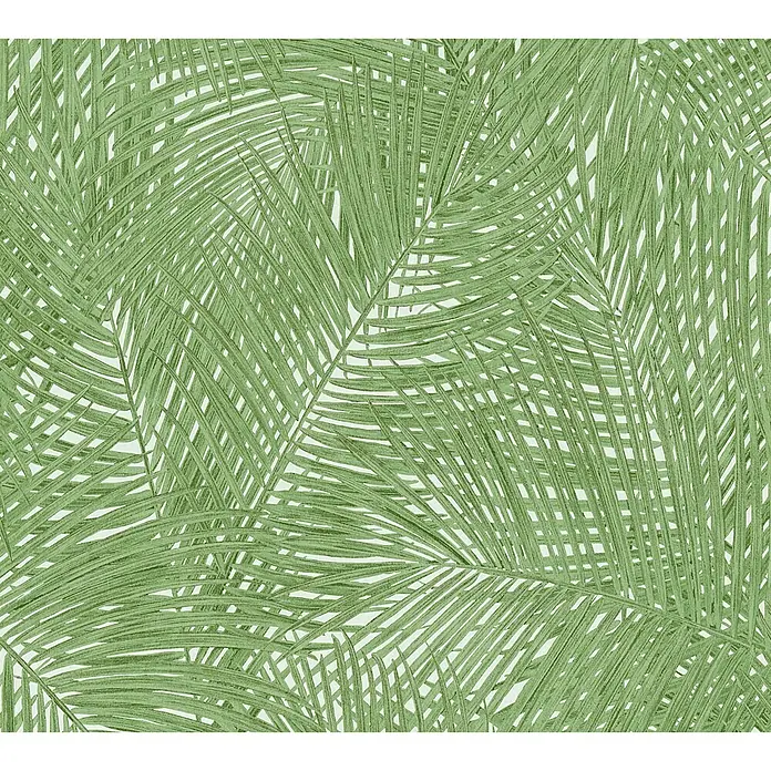 AS Creation Sumatra Vliestapete Farnblätter - Grün, Floral, 10,05 x 0,53 m - Detailaufnahme