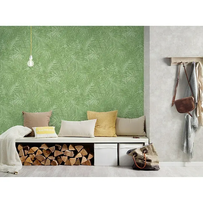 AS Creation Sumatra Vliestapete Farnblätter - Grün, Floral, 10,05 x 0,53 m - Stimmungsaufnahme