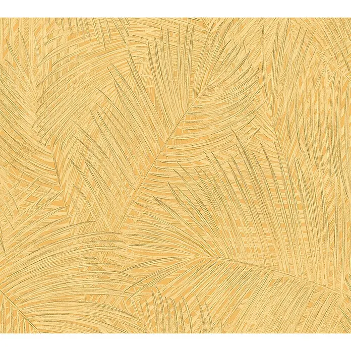 AS Creation Sumatra Vliestapete Farnblätter - Gelb, Floral, 10,05 x 0,53 m - Detailaufnahme