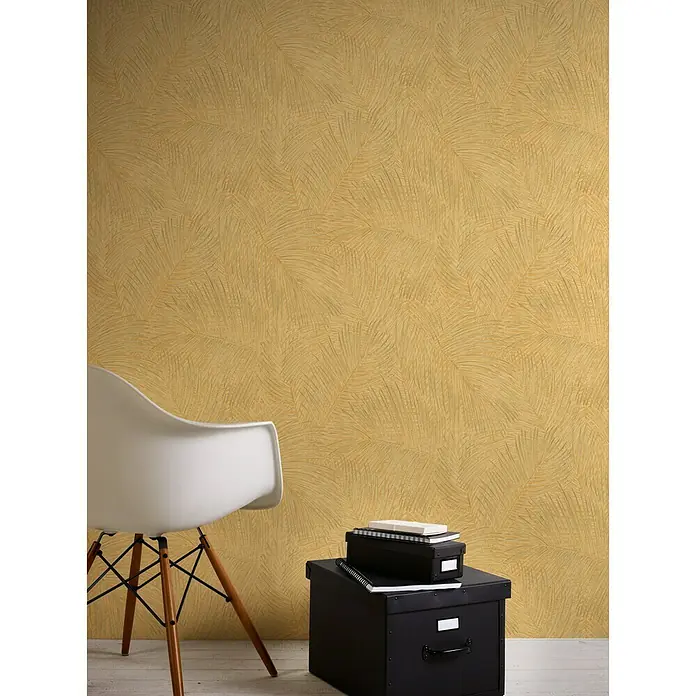 AS Creation Sumatra Vliestapete Farnblätter - Gelb, Floral, 10,05 x 0,53 m - Stimmungsaufnahme