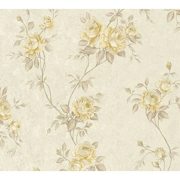 AS Creation Romantico Vliestapete Blütenranke - Gold, Floral, 10,05 x 0,53 m - Detailaufnahme