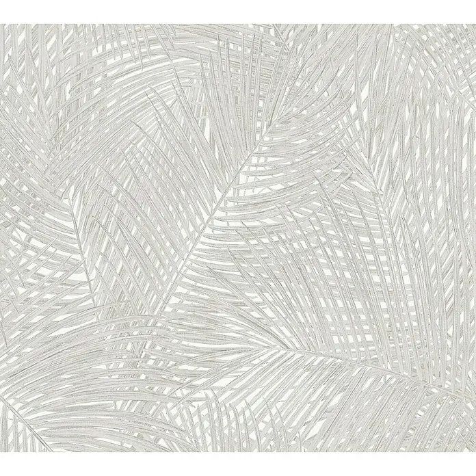 AS Creation Sumatra Vliestapete Farnblätter - Hellgrau, Floral, 10,05 x 0,53 m - Detailaufnahme