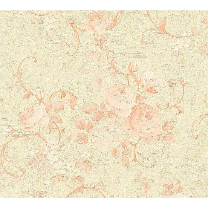 AS Creation Romantico Vliestapete Rosenranke - Rosa, Floral, 10,05 x 0,53 m - Detailaufnahme
