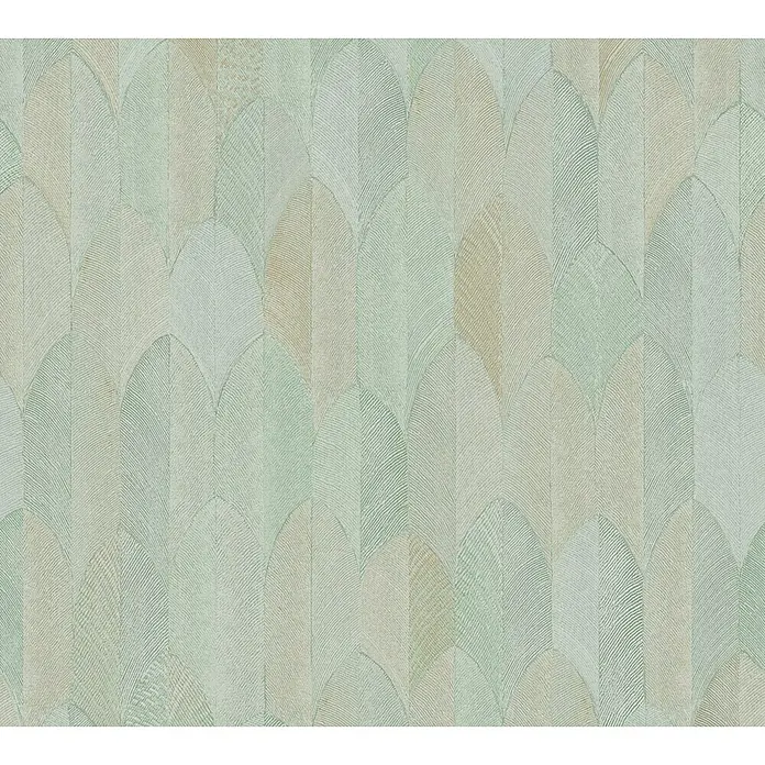 AS Creation Sumatra Vliestapete Federgrafik - Mint, Grafisch, 10,05 x 0,53 m - Detailaufnahme