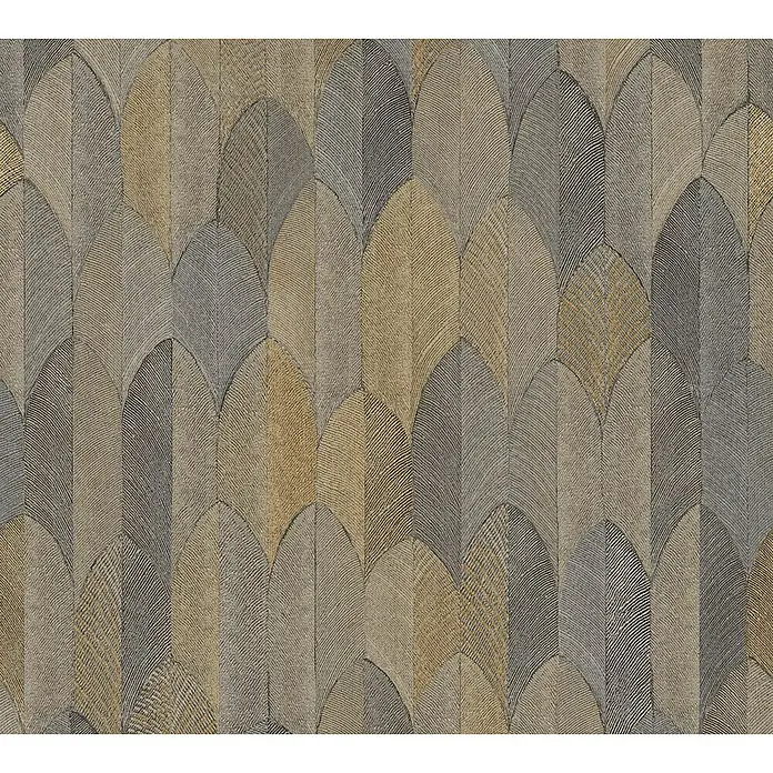 AS Creation Sumatra Vliestapete Federgrafik - Braun, Grafisch, 10,05 x 0,53 m - Detailaufnahme