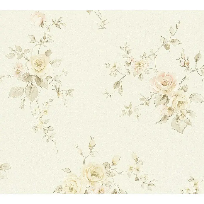 AS Creation Romantico Vliestapete Rose - Creme/Rosé, Floral, 10,05 x 0,53 m - Detailaufnahme