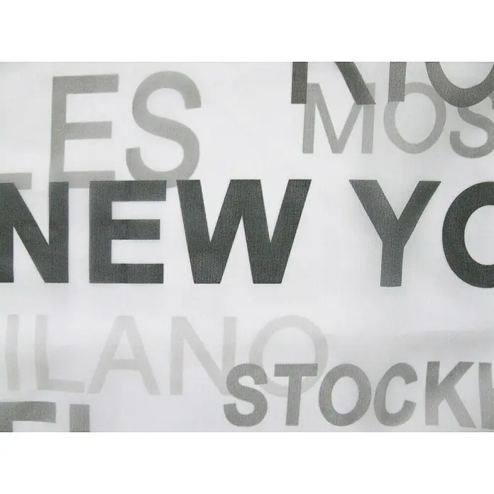 Elbersdrucke Bistrogardine City - 140 x 45 cm, 100 % Polyester, Grafisch, Weiß/Grau - Detailaufnahme