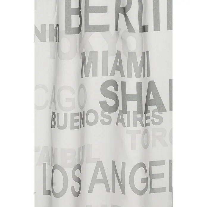 Elbersdrucke Bistrogardine City - 140 x 45 cm, 100 % Polyester, Grafisch, Weiß/Grau - Detailaufnahme