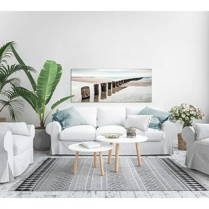 Glasbild - Strand, B x H: 125 x 50 cm - Stimmungsaufnahme