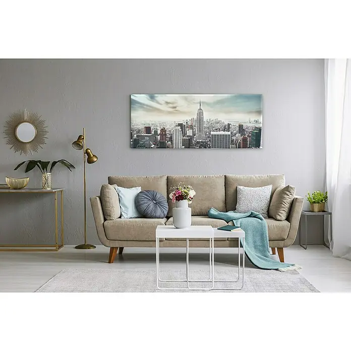 Glasbild - Manhattan, B x H: 125 x 50 cm - Stimmungsaufnahme
