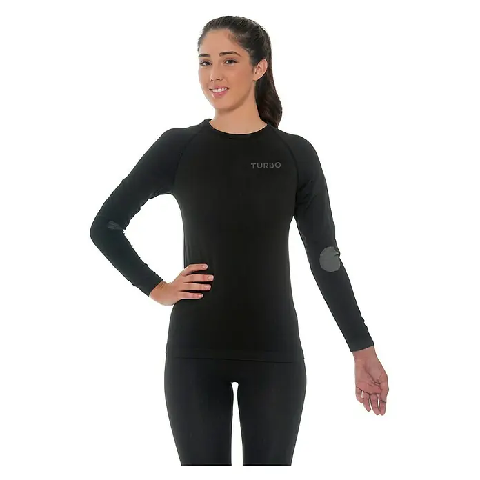 Turbo Camiseta térmica manga larga - M, Negro, Apto para: Señoras