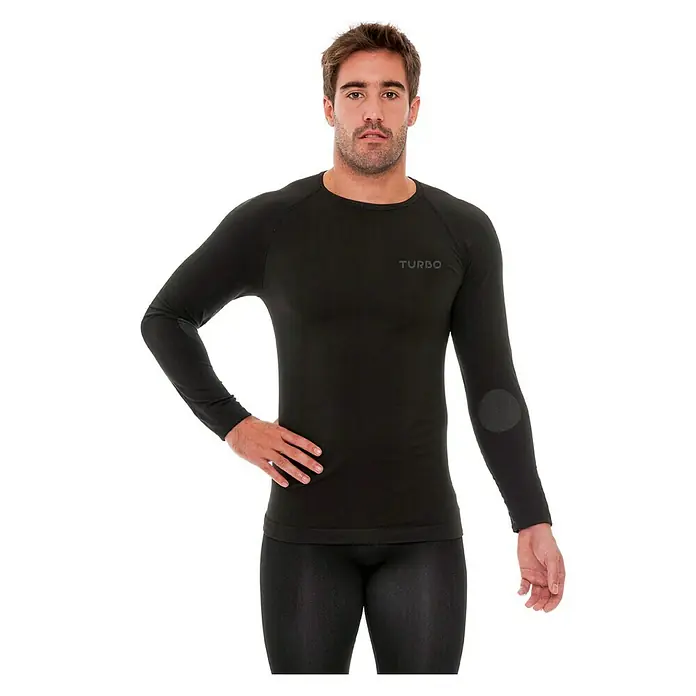 Turbo Camiseta térmica manga larga - XXL, Negro, Apto para: Caballeros