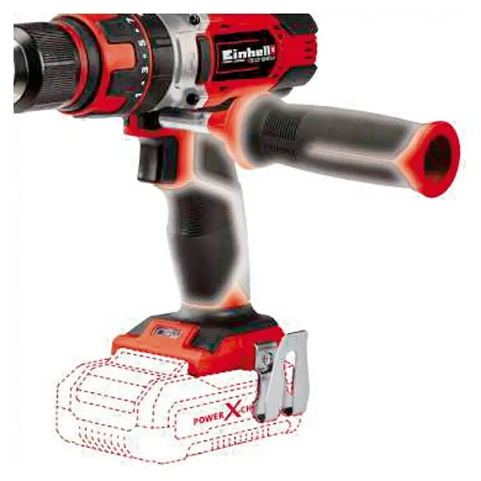 Einhell Power X-Change Taladro atornillador percutor de batería TE-CD 18/48 LI-I-Solo - 18 V, Sin batería, Número de revoluciones de marcha en vacío: 0 r.p.m. - 1.500 r.p.m.
