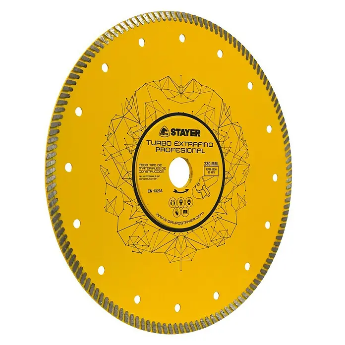 Stayer Disco abrasivo de diamante Turbo Extrafino Profesional - 230 mm, Apto para: Baldosas para suelos
