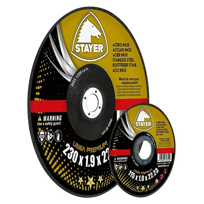 Stayer Disco de corte Premium - Diámetro disco: 115 mm, Espesor disco: 1 mm, Apto para: Acero inoxidable