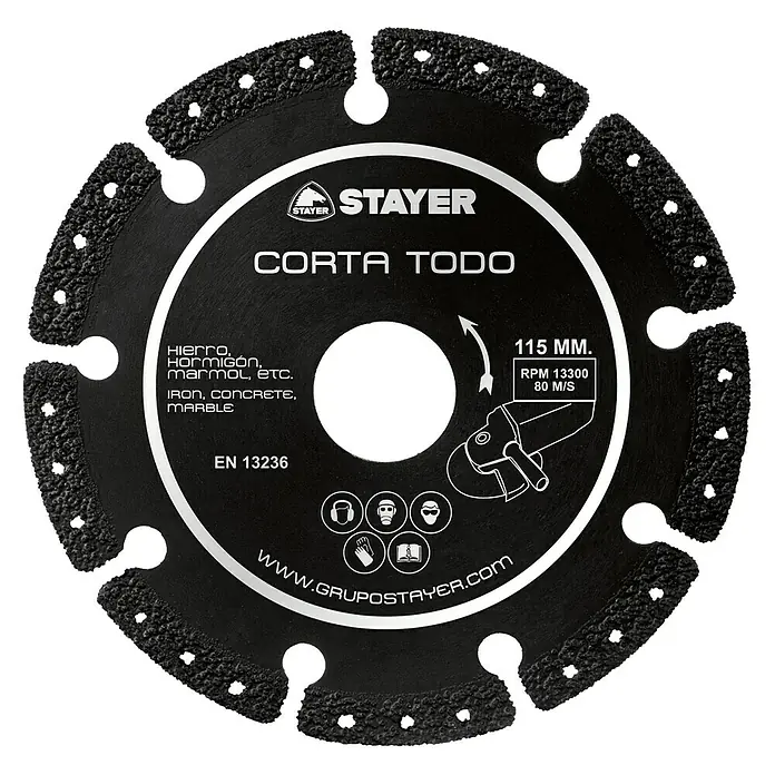 Stayer Disco de corte de diamante cortatodo - Diámetro disco: 115 mm, Apto para: Mármol