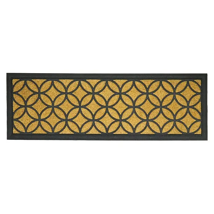 Felpudo antideslizante Tobago - Negro/Marrón, 75 x 25 cm, Polipropileno y goma