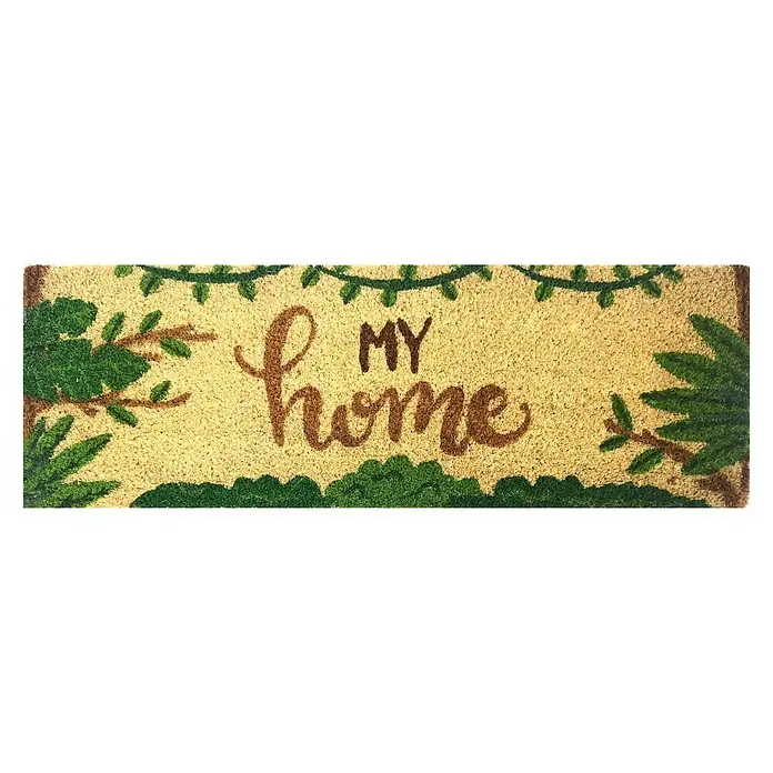 Felpudo de coco My home - 75 x 25 cm, Estándar, Fibra de coco natural y PVC