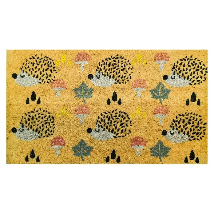 Felpudo de coco Erizos - 65 x 40 cm, Estándar, Fibra de coco natural y PVC