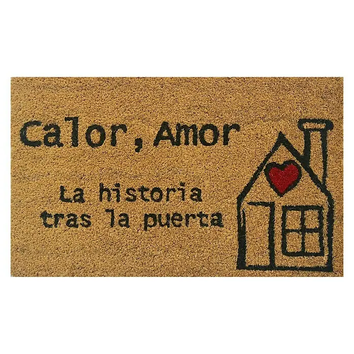 Felpudo de coco Casita - 65 x 40 cm, Estándar, Fibra de coco natural y PVC