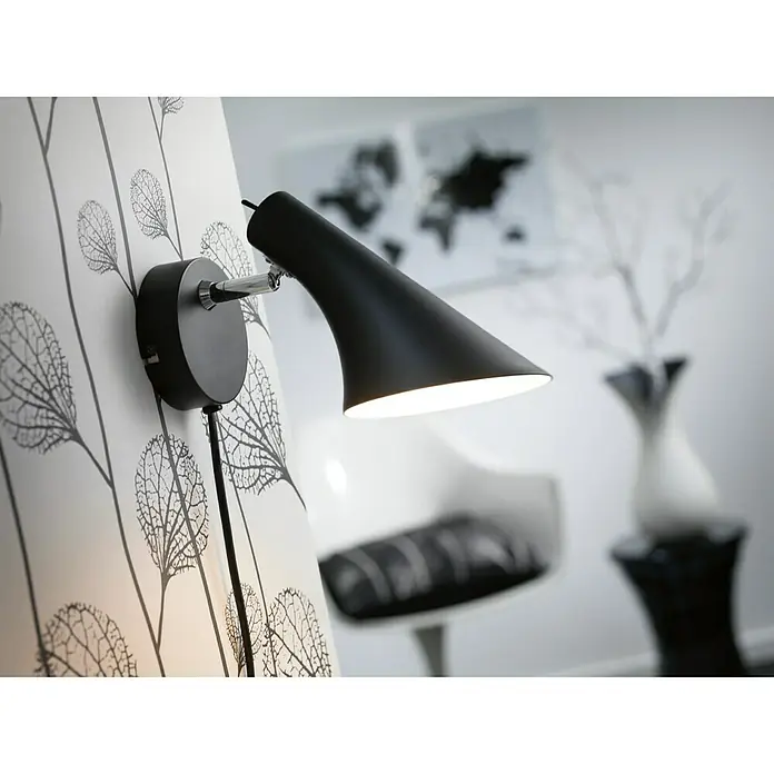 Nordlux Vanila Aplique de pared - 40 W, L x An x Al: 14,5 x 14,5 x 17 cm, Negro, E14