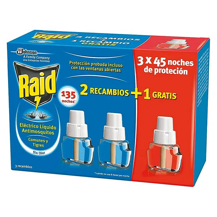 Raid Producto anti-insectos eléctrico líquido REC recambios - 3 uds.