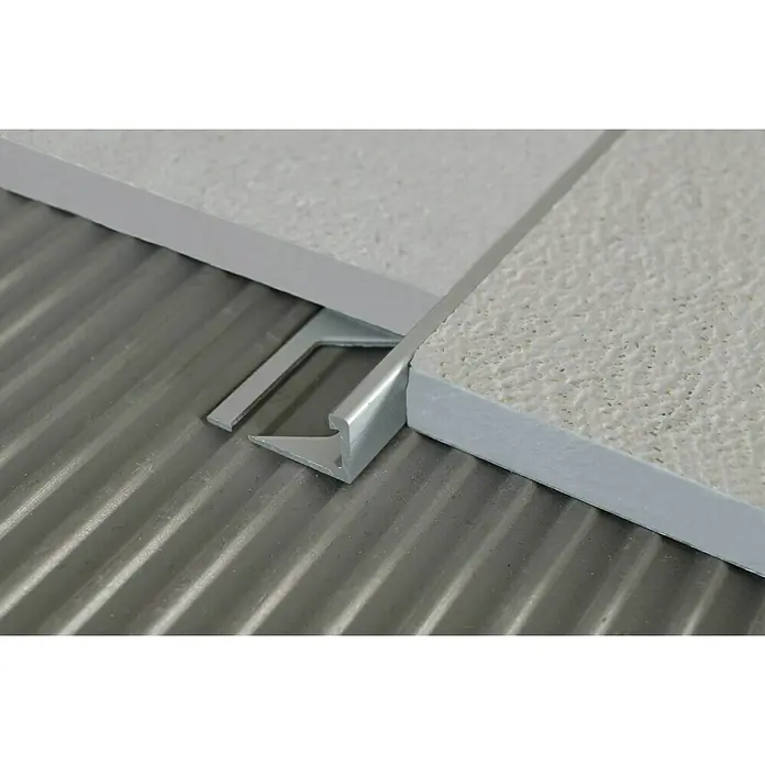 Fliesenprofil Eloxiert - Aluminium, Silber, L x H: 2,7 m x 1 cm