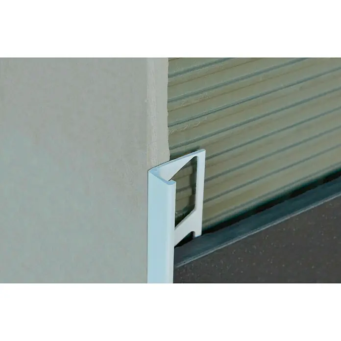 Fliesenprofil - PVC, Weiß, L x H: 2,7 m x 1 cm, Außenecke