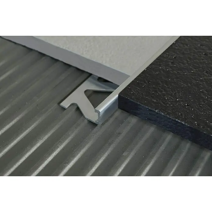 Fliesenprofil - Aluminium, Silber, L x H: 2,7 m x 0,8 cm