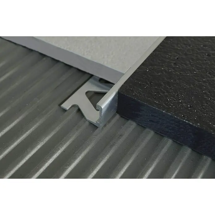 Fliesenprofil - Aluminium, Silber, L x H: 2,7 m x 1,2 cm