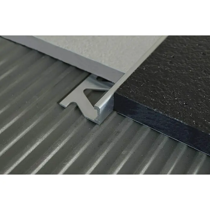 Fliesenprofil - Aluminium, Silber, L x H: 2,7 m x 1 cm