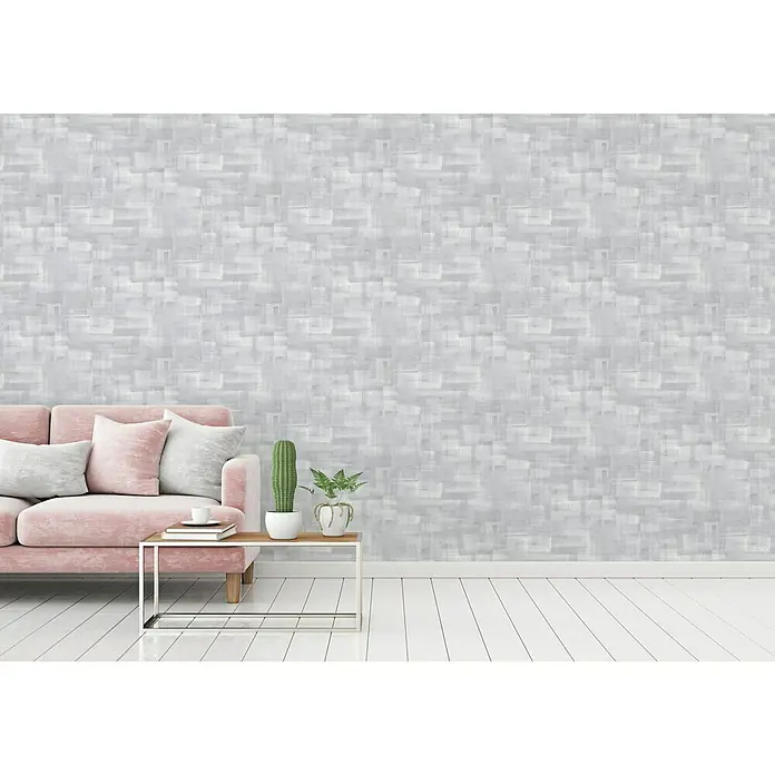AS Creation Geo Nordic Vliestapete Struktur - Hellgrau, Uni, 10,05 x 0,53 m - Stimmungsaufnahme