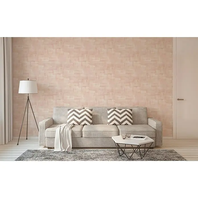 AS Creation Geo Nordic Vliestapete Struktur - Rosé, Uni, 10,05 x 0,53 m - Stimmungsaufnahme