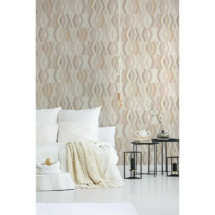 AS Creation Geo Nordic Vliestapete Karografik - Rosé, Grafisch, 10,05 x 0,53 m - Stimmungsaufnahme