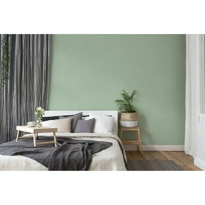 AS Creation Geo Nordic Vliestapete - Mint, Uni, 10,05 x 0,53 m - Stimmungsaufnahme