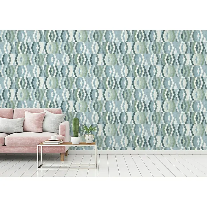 AS Creation Geo Nordic Vliestapete Karografik - Blau, Grafisch, 10,05 x 0,53 m - Stimmungsaufnahme
