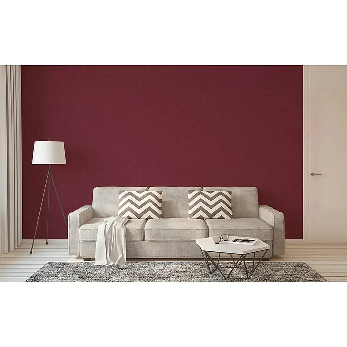 AS Creation Geo Nordic Vliestapete - Bordeaux, Uni, 10,05 x 0,53 m - Stimmungsaufnahme