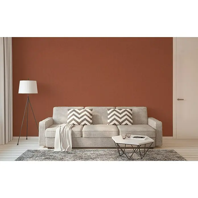 AS Creation Geo Nordic Vliestapete - Rostbraun, Uni, 10,05 x 0,53 m - Stimmungsaufnahme