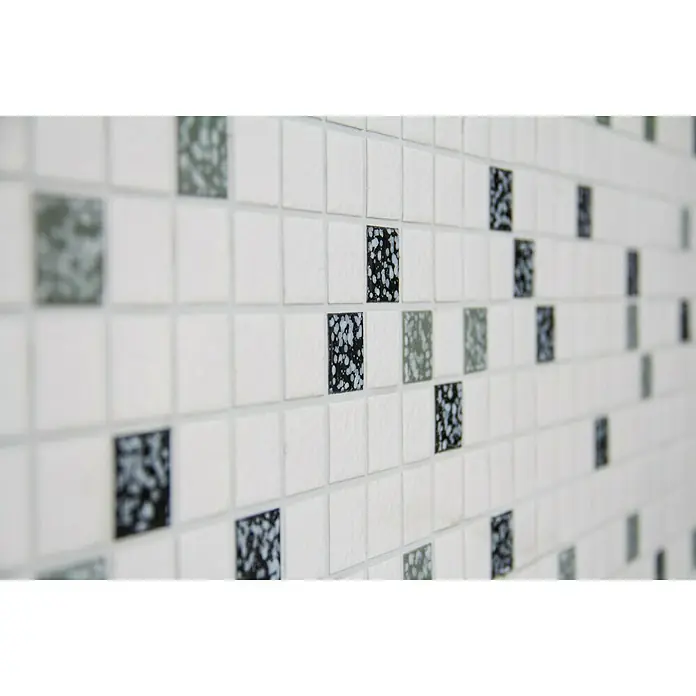 Mozaïektegel vierkant Classic TD 180N - 30,5 x 30,5 cm, Wit/Zwart, Glanzend - Sfeeropname