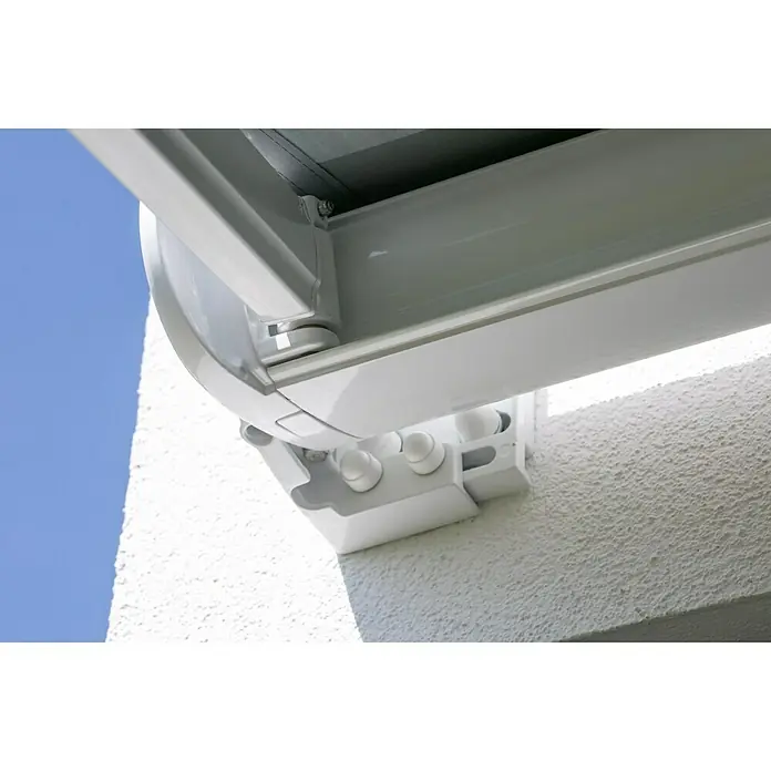 Deyo Limassol Vollkassettenmarkise - Beige, Farbe Gestell: Weiß, Breite: 4 m, Ausfall: 3,5 m - Detailaufnahme