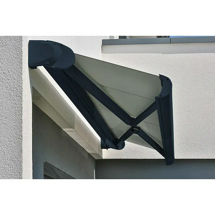 Deyo Limassol Vollkassettenmarkise - Beige, Farbe Gestell: Anthrazit, Breite: 5,5 m, Ausfall: 3,5 m - Detailaufnahme