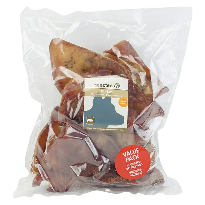 Beeztees Hondensnack Varkensoren - 10 st. - Vooraanzicht