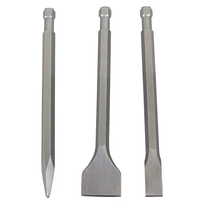 Scheppach Meißel-Set DLS 2000 - 3 -tlg., Passend für: Scheppach Druckluftspaten Aero² Spade, Herkules Pneumatisches Multitool DLS 2000 - Vorderansicht