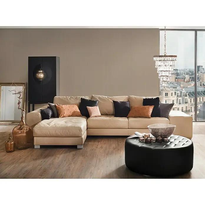 AS Creation Romantico Vliestapete II - Taupe, Uni, 10,05 x 0,53 m - Stimmungsaufnahme