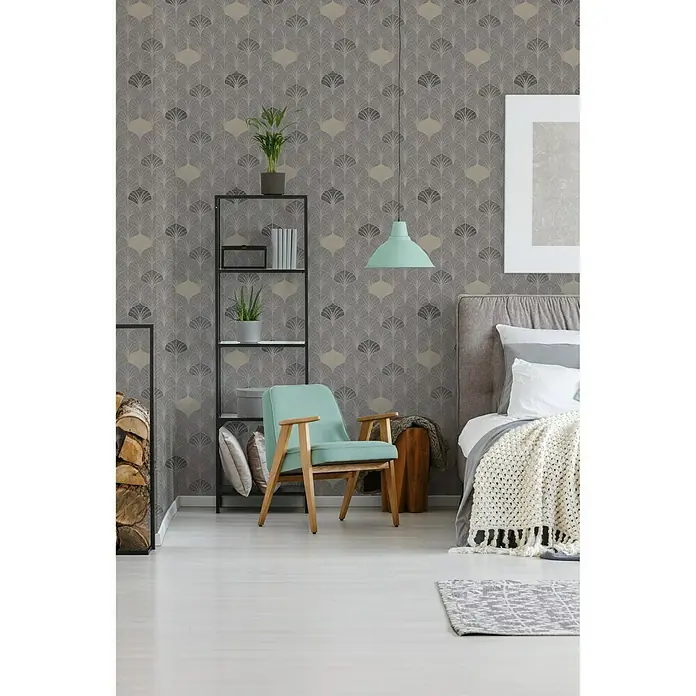 AS Creation Pop Style Vliestapete Art Deco klein - Grau, Grafisch, 10,05 x 0,53 m - Stimmungsaufnahme