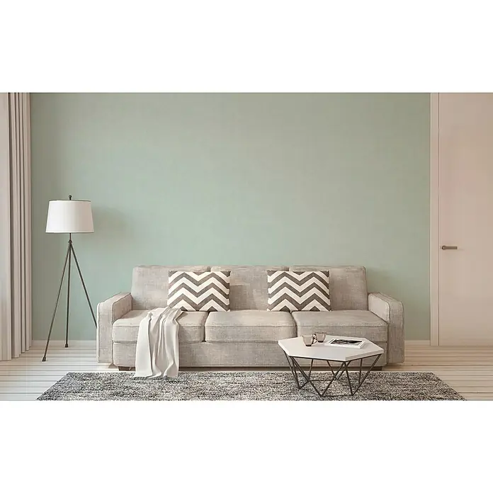 AS Creation Pop Style Vliestapete - Hellblau, Uni, 10,05 x 0,53 m - Stimmungsaufnahme